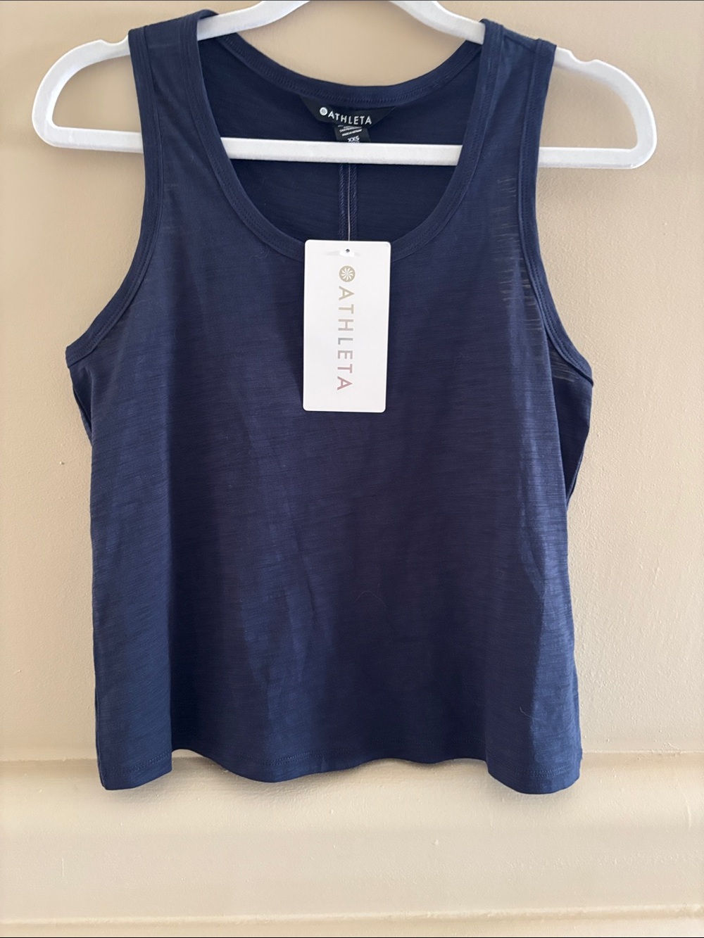 Athleta Essential Slub Tank. Navy. 100% Cotton. XXS. NWT.